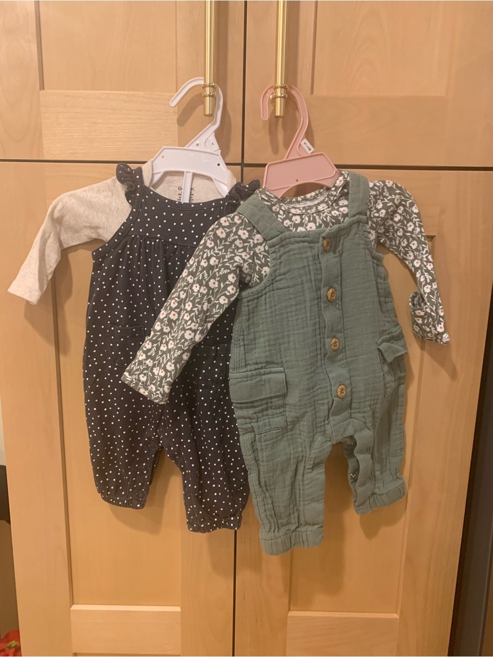 Carters Overall Set with Long Sleeve Onsies